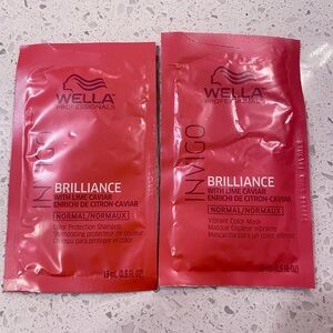 Wella Invigo Brilliance Shampoo and Hair Mask single use .5 fl oz. packets New